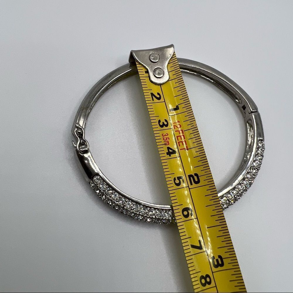 Lia Sophia Silver, Crystal Pave Hinged Bangle - Picture 7 of 7